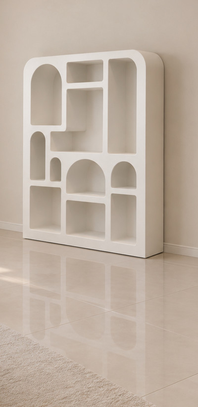 شلف دکوراتیو ایستاده کتابخانه و ویترین طرح نــگـــار