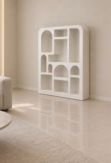 شلف دکوراتیو ایستاده کتابخانه و ویترین طرح نــگـــار